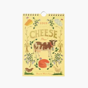 2025 Cheese 12-Month Kitchen Calendar