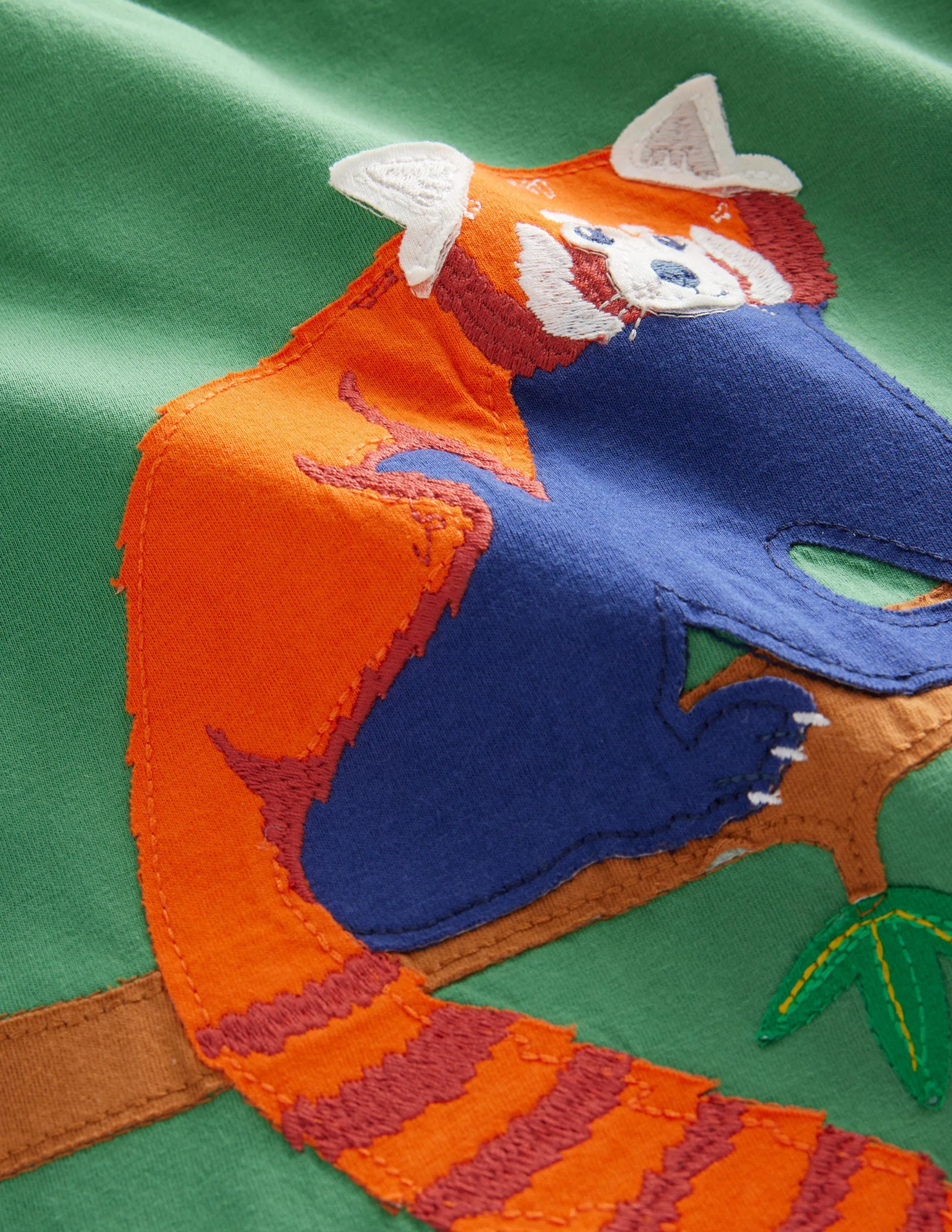 Appliqué Panda T-shirt-Green Panda