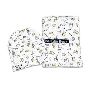 Bamboo Swaddle & Beanie Set - Milk & Cookies