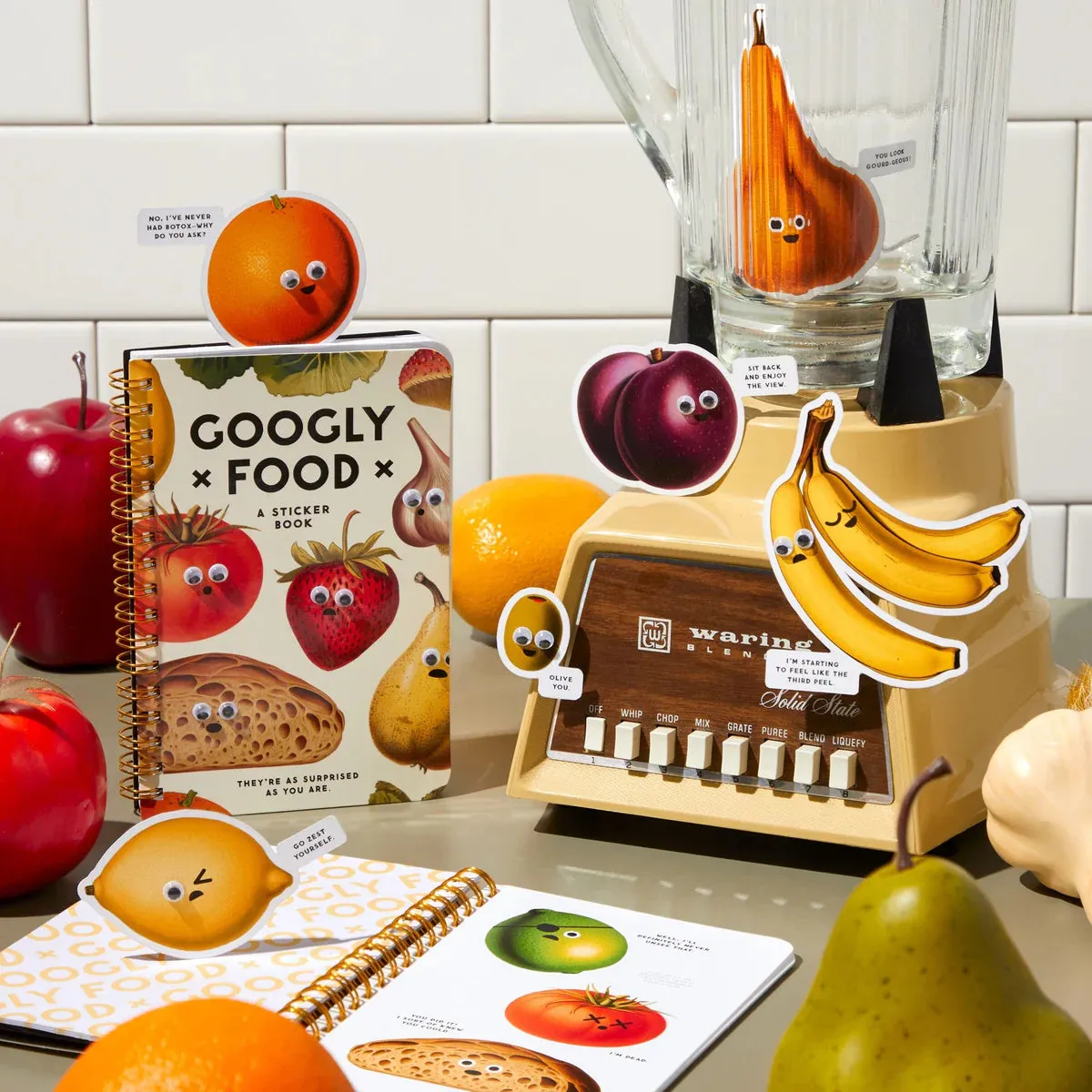 Brass Monkey Googly Fruit Sticker Book