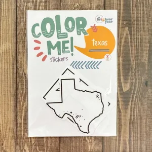 Color Your Own Texas Stickers