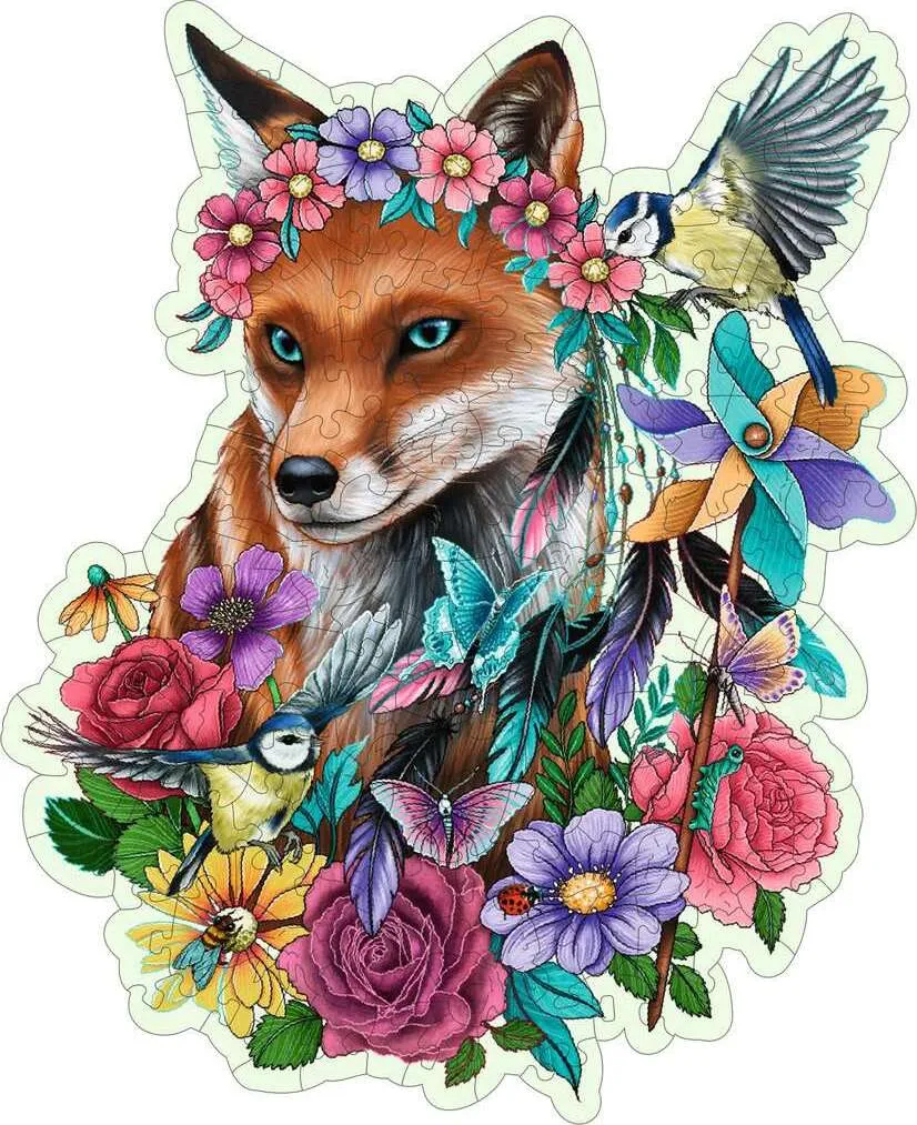 Colorful Fox 150 pc Wood Shape Puzzle
