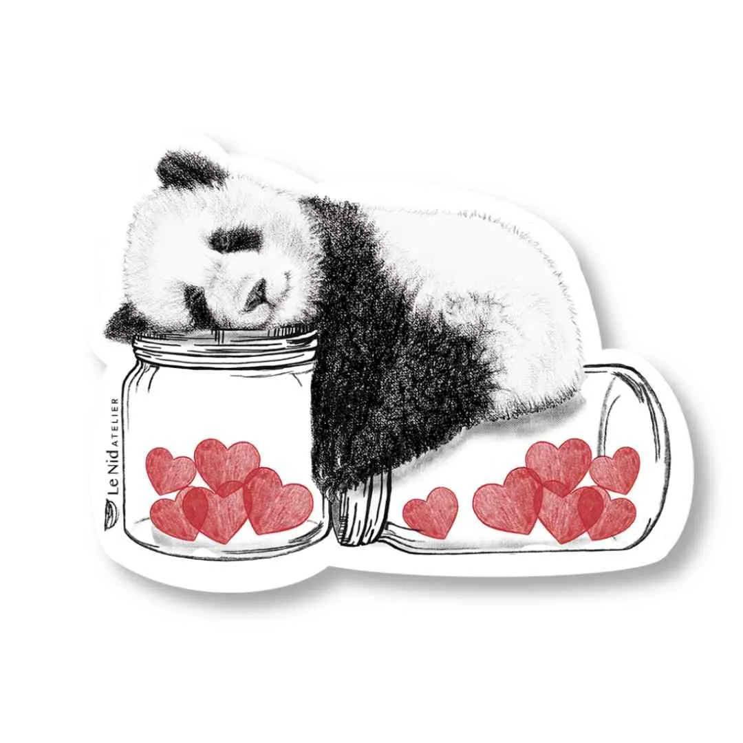 CUTE PANDA SLEEPING Stickers for Water Bottle, Agenda or Computer