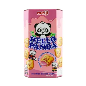 Meiji Hello Panda Strawberry Fun Filled Biscuits Treats 43g