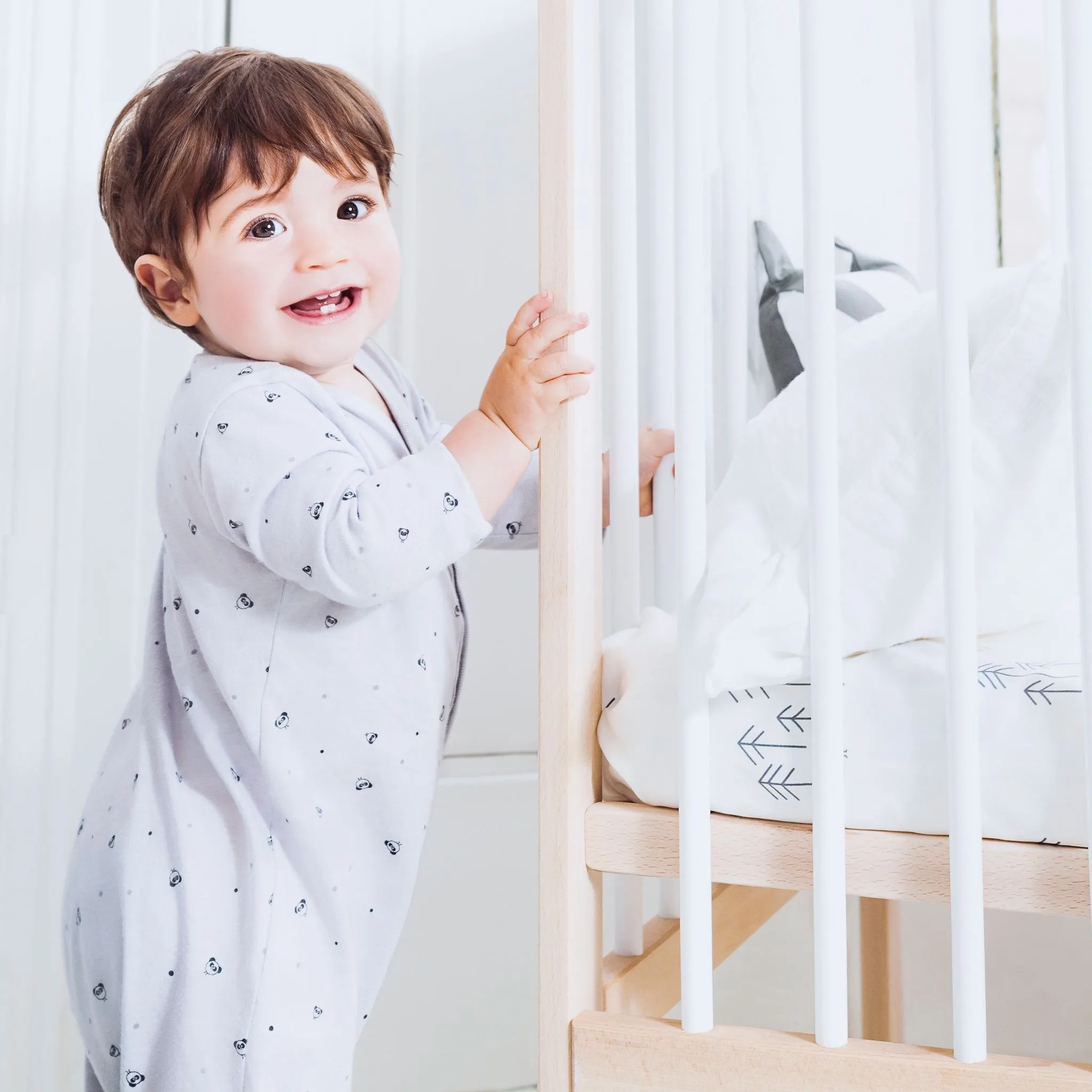 Mini MORI Panda Front-Opening Sleepsuit