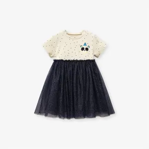 Panda Dots Short Sleeve Tulle Dress