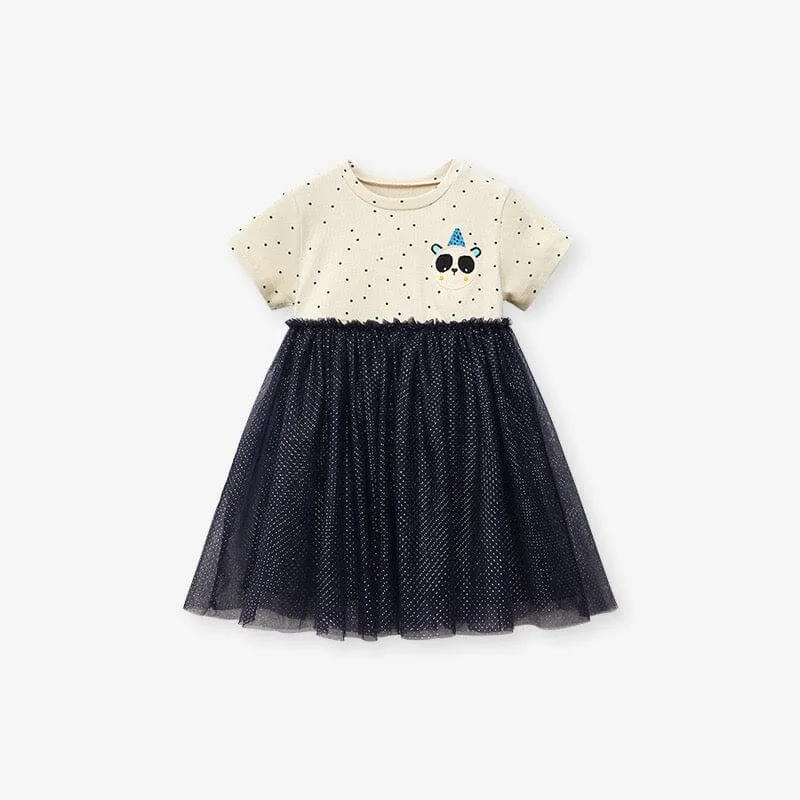 Panda Dots Short Sleeve Tulle Dress