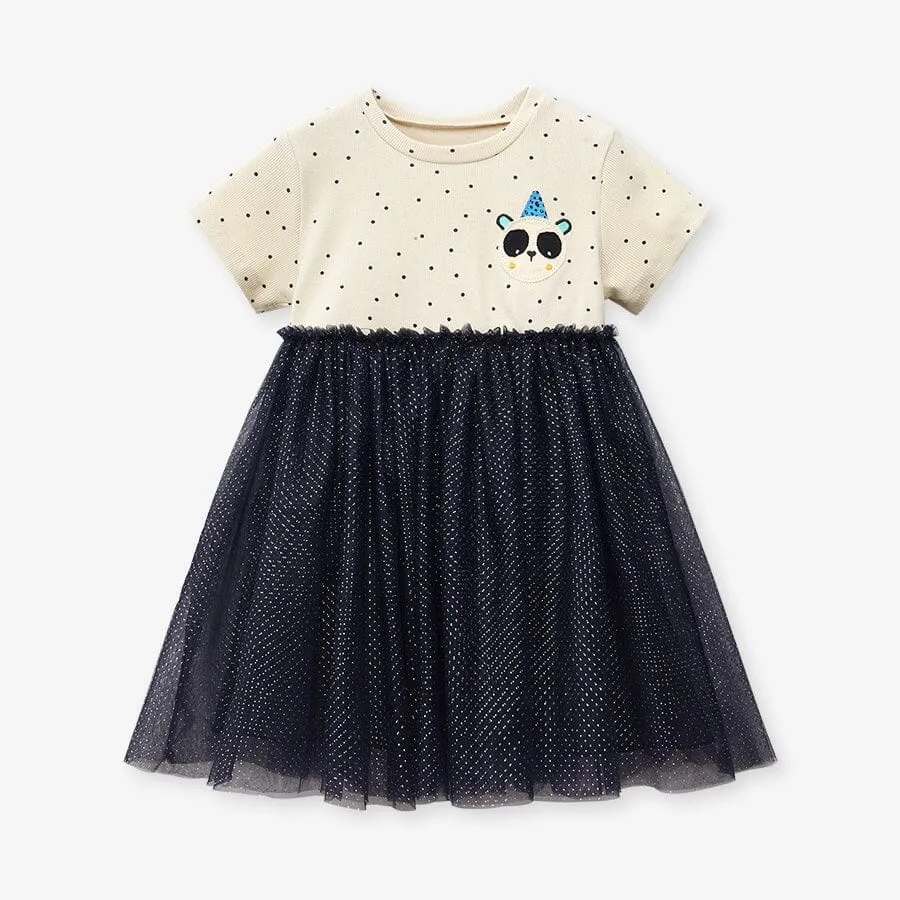 Panda Dots Short Sleeve Tulle Dress