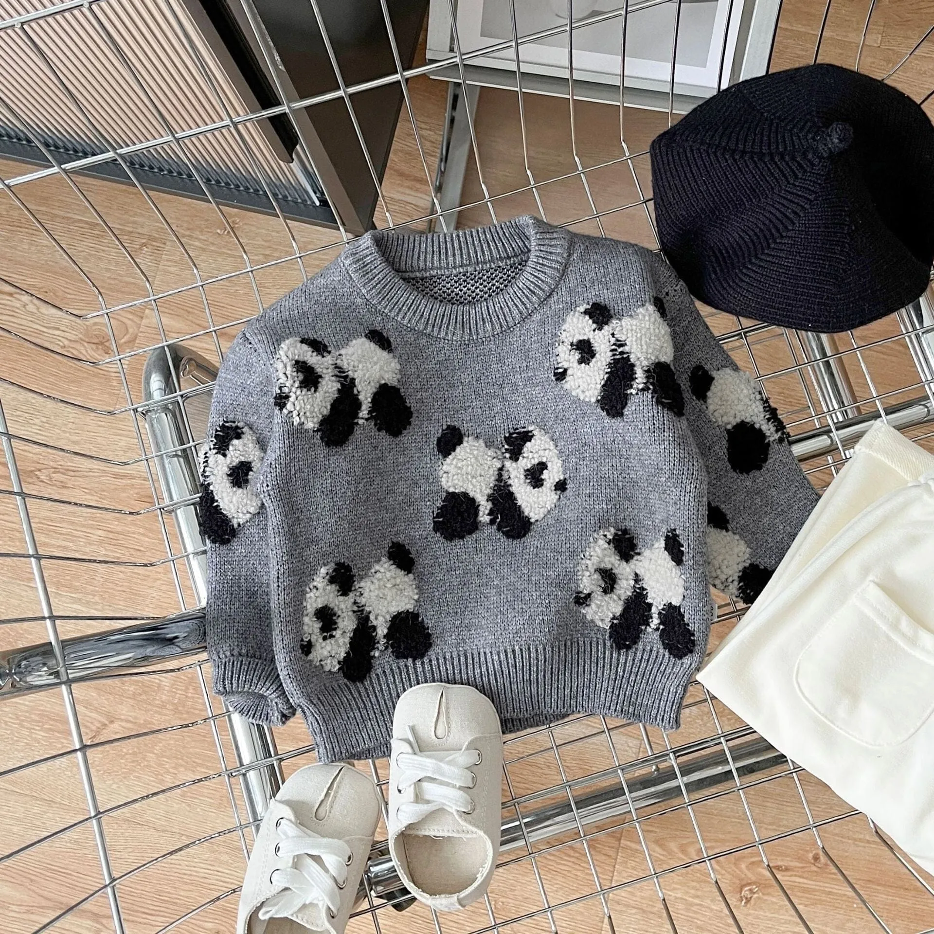 Panda Embroidered Baby Knitted Sweater