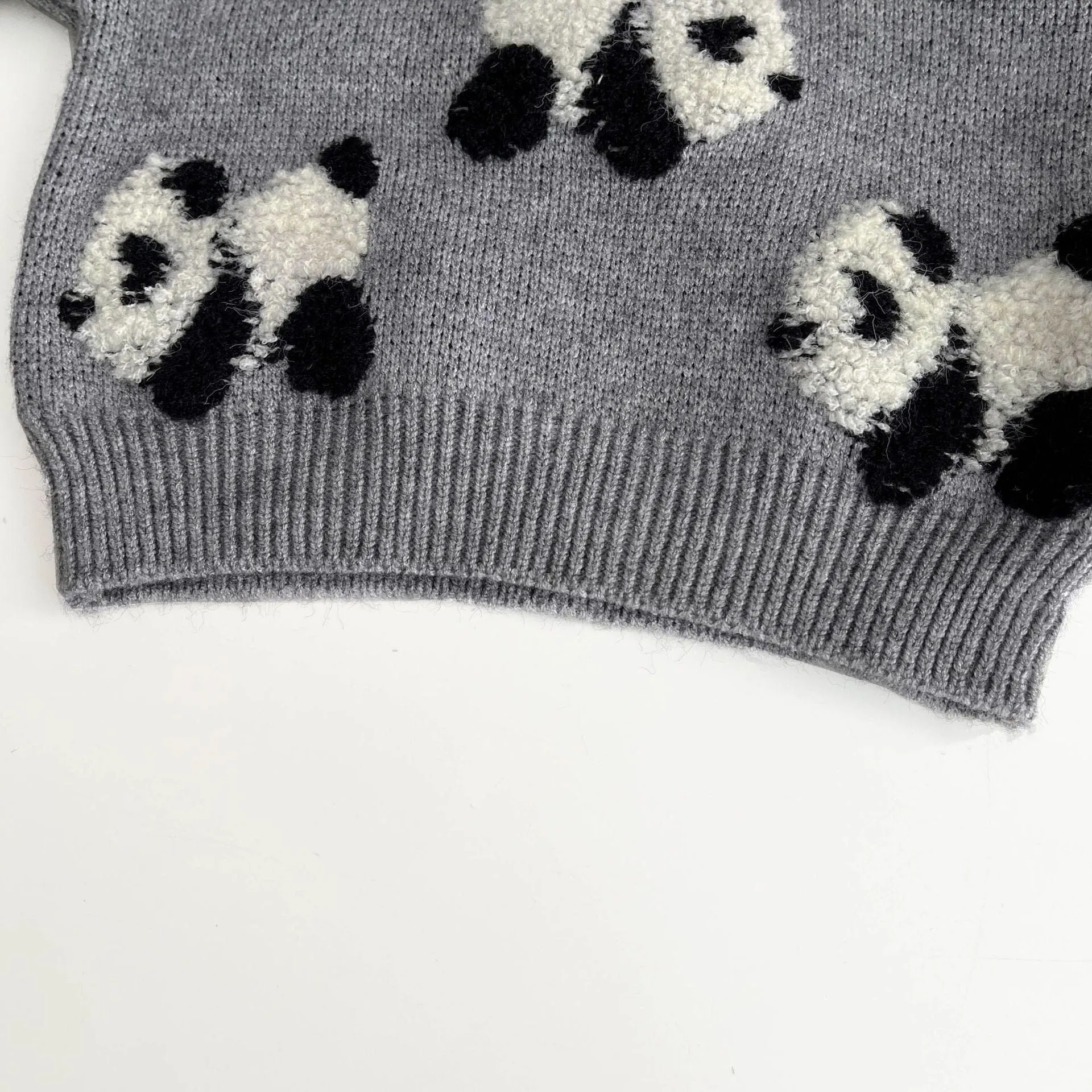 Panda Embroidered Baby Knitted Sweater