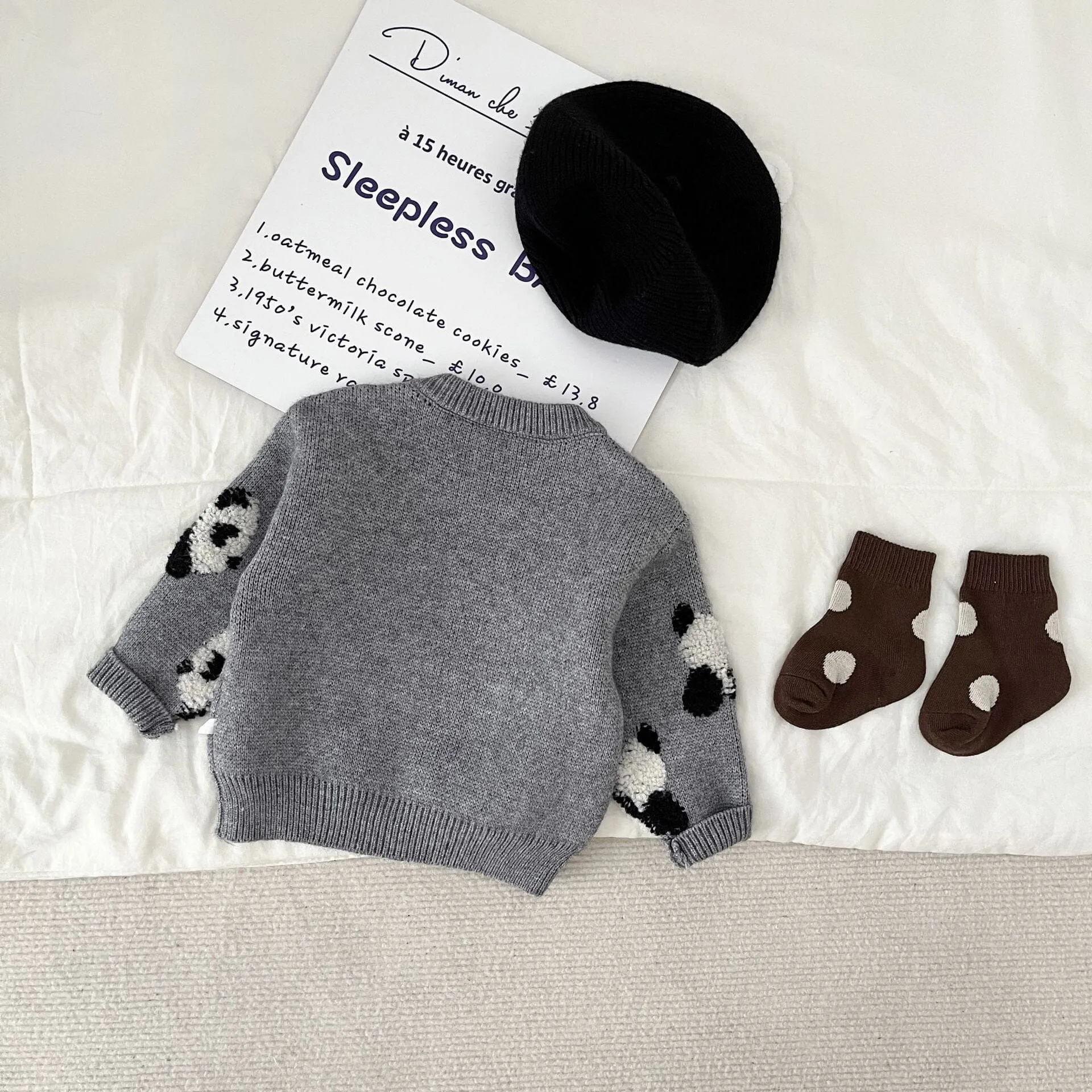 Panda Embroidered Baby Knitted Sweater