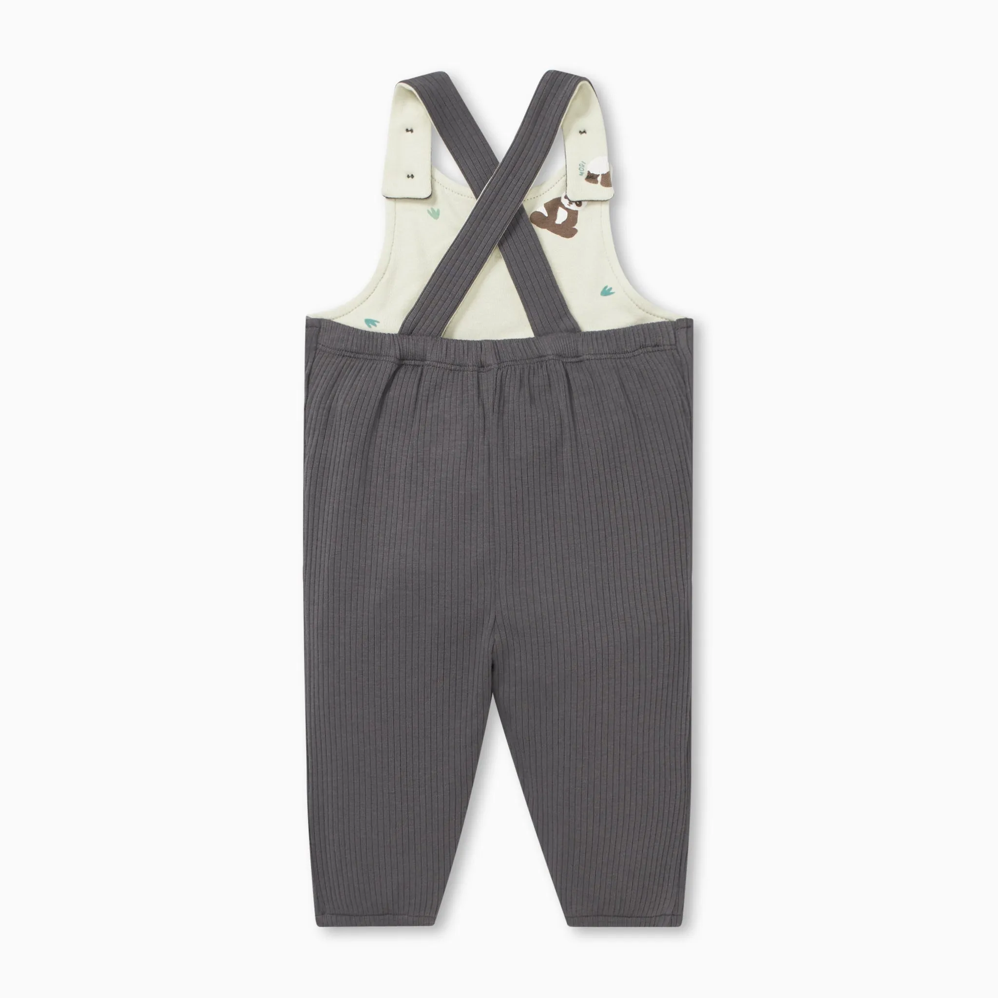 Panda Ribbed Dungarees