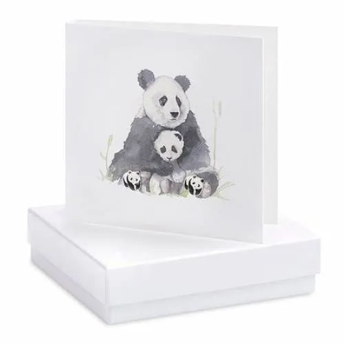 Panda Silver Earrings On Designer Card by Crumble and Core