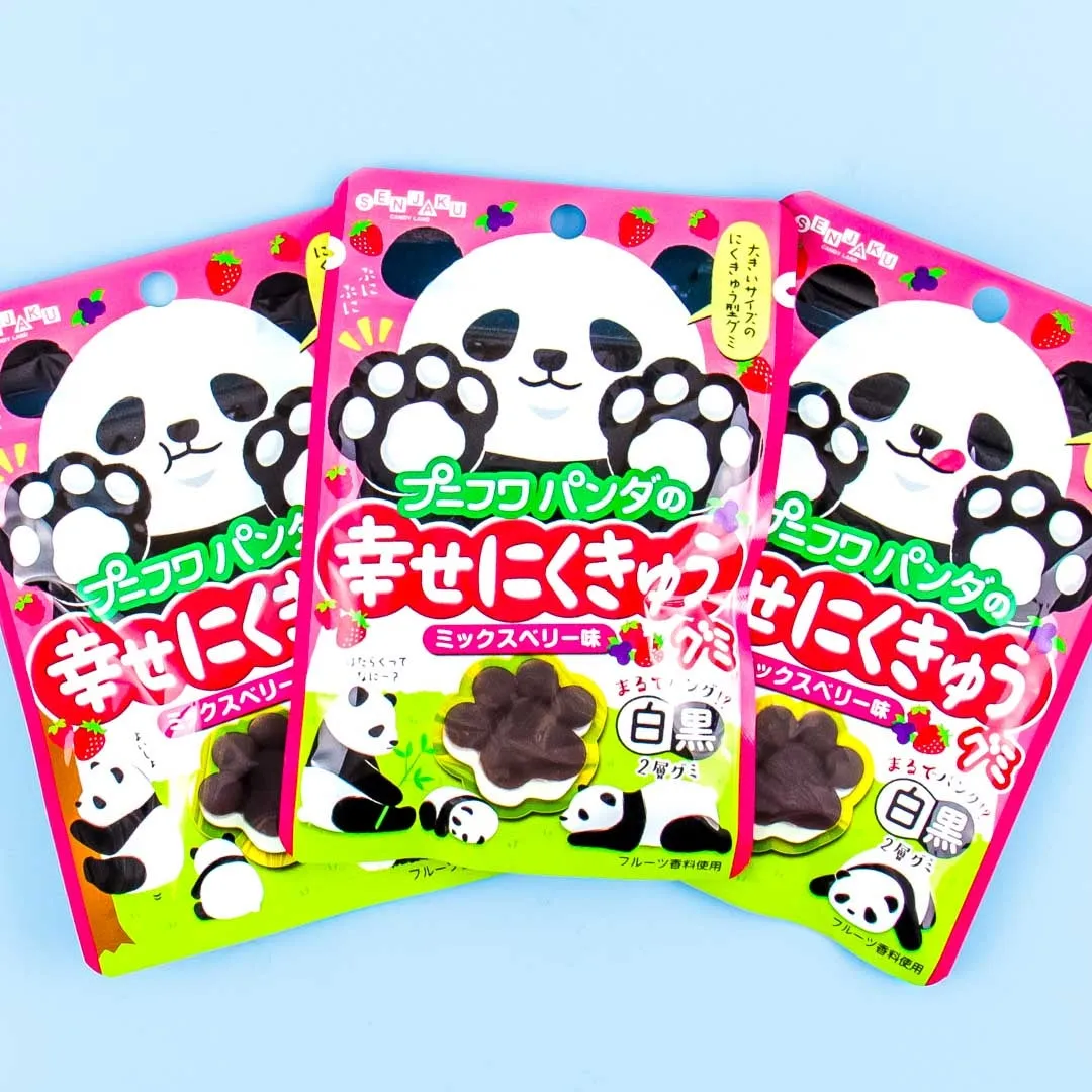 Senjaku PuniFuwa Happy Nikukyu Panda Gummy - Mixed Berries