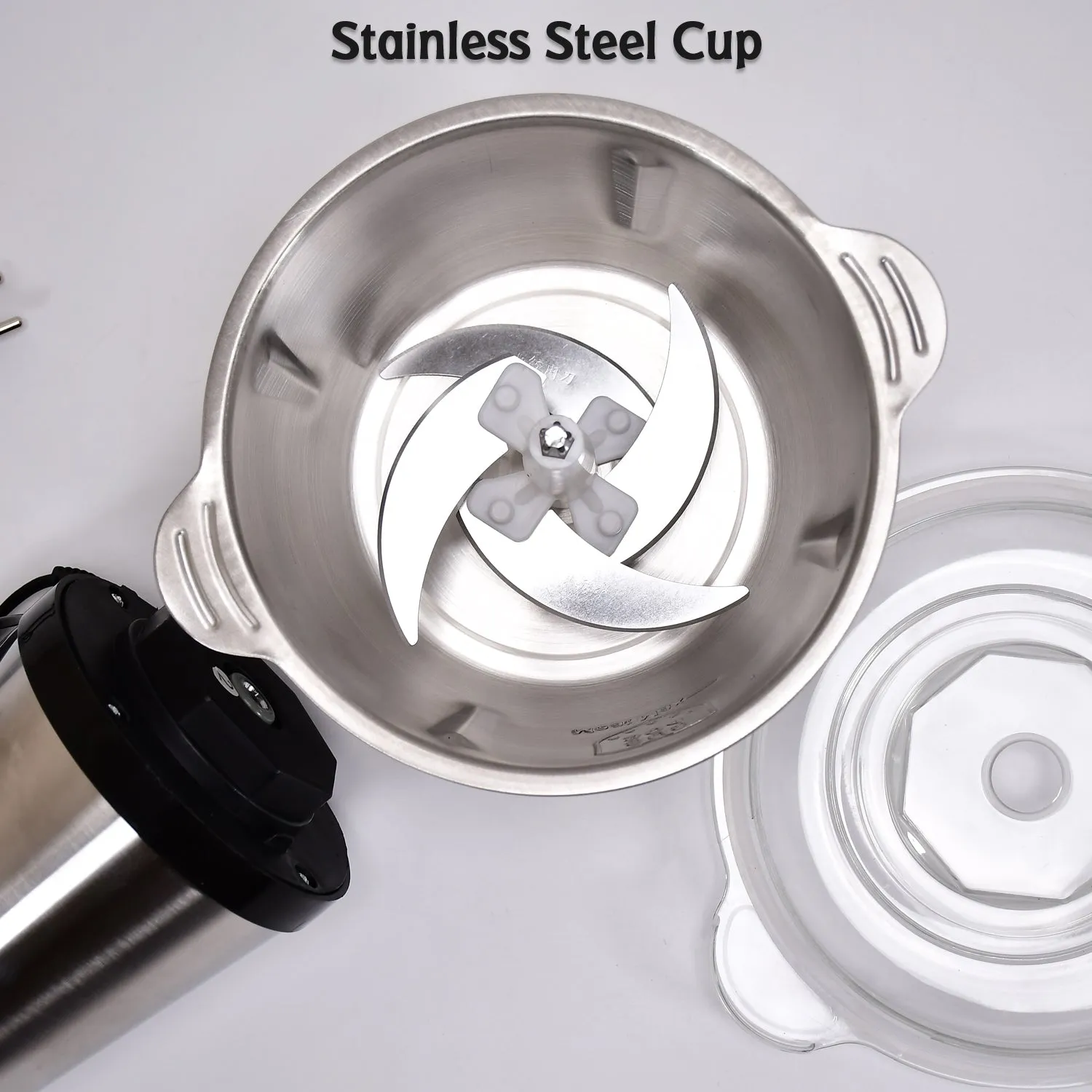 STAINLESS STEEL ELECTRIC MEAT GRINDERS WITH BOWL HEAVY FOR KITCHEN FOOD CHOPPER, MEAT, VEGETABLES, ONION , GARLIC SLICER DICER, FRUIT & NUTS BLENDER (2L, 250WATTS)